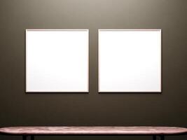 Mockup poster frame in modern interior background photo