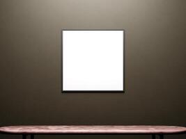 Mockup poster frame in modern interior background photo