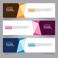 Vector abstract design web banner template. Web Design Elements - Header Design. Abstract geometric web banner template on grey background.