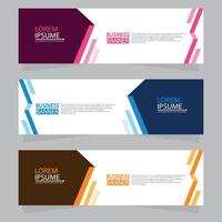 Vector abstract design web banner template. Web Design Elements - Header Design. Abstract geometric web banner template on grey background.