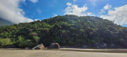 image of sea waves on the north coast of brazil in ubatuba itamambuca beach photo