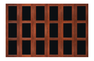 Wood and glass folding door png