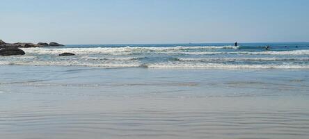 image of sea waves on the north coast of brazil in ubatuba itamambuca beach photo