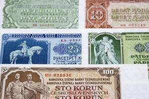 Old Czechoslovak koruna a business background photo