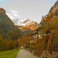 a road with a house on it photo