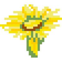 Flower cartoon icon in pixel style vector