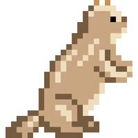 Beaver cartoon icon in pixel style vector