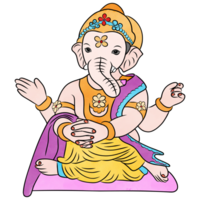 Lord Ganesha.God in hindu.Creative with illustration in flat design. png