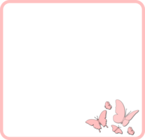 Cute Butterfly Frame for women's day, Mother's Day, Birthday, 3d Png design element