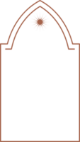 estetisk ram form. översikt minimal grafisk element med stjärnor. abstrakt boho båge med gnistrar. trendig ramadan islamic mall för affisch och berättelse. png