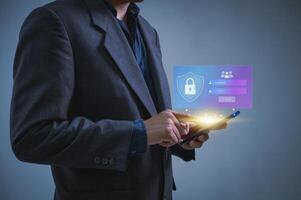 Logins for commercial and financial transaction data are protected from cyberattacks by cybersecurity, and user private data is encrypted for security photo