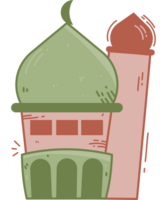 Doodle mosque illustration png