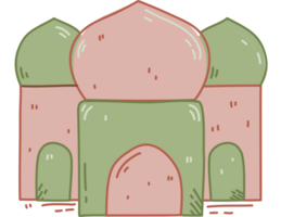 Doodle mosque illustration png