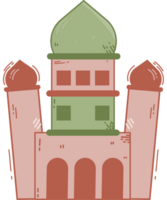 Doodle mosque illustration png