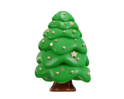 3d christmas tree with golden balls icon illustration png