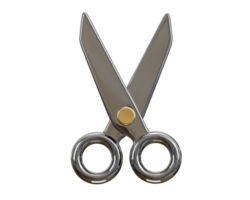 steel scissors icon 3d rendering illustration png