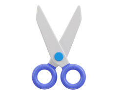scissors with handles education medicine hairdressing supplies stationery icon 3d render png