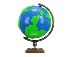 3d world globe icon with stand icon illustration png