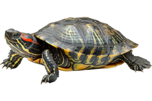 AI generated side view of turtle isolated on transparent background ,generative ai png