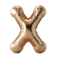 ai generiert golden x geformt Ballon isoliert auf transparent Hintergrund ,generativ ai png