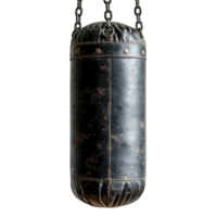 AI generated punching bag isolated on transparent background ,boxing training target ,generative ai png