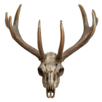 AI generated deer head skull isolated on transparent background ,deer antler skull decoration ,generative ai png