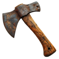 AI generated wood cutting ax isolated on transparent background ,axe png ,generative ai
