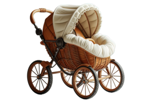 AI generated baby carriage isolated on transparent background ,baby stroller png ,generative ai