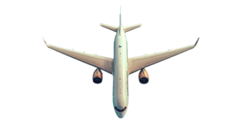 AI generated side view of commercial airplane isolated on transparent background, passenger plane, generative ai png