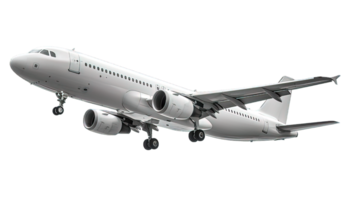 AI generated side view of commercial airplane isolated on transparent background, passenger plane, generative ai png