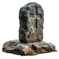 AI generated Grave tombstone isolated on transparent background ,tombstone png ,generative ai