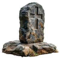 AI generated Grave tombstone isolated on transparent background ,tombstone png ,generative ai