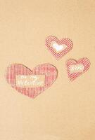 DIY cardboard Valentines. Ecological Valentine Day idea. photo