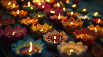 ai generado tradicional diwali festival de luces celebracion foto
