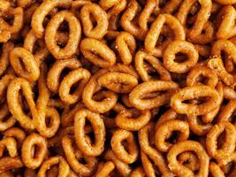 a pile of homemade fried crispy pretzels photo