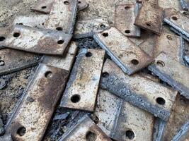 old rusty iron for construction in construction industry photo