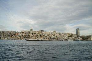 Besiktas district view from Istanbul Bosphorus cruise photo