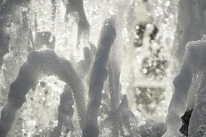 detail of fountain splashes and sprays in front of Eyup Sultan Camii Mosque, Istanbul, Turkey photo