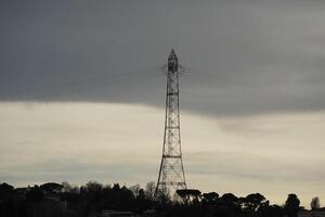 High voltage pole in Istanbul Bosphorus cruise photo