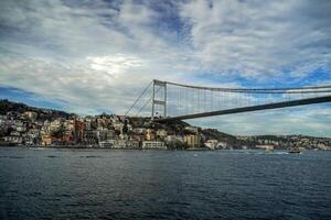 Fatih Sultan Mehmet bridge view from Istanbul Bosphorus cruise photo