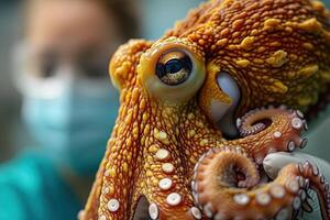 AI generated experiment octopus farm experimental animal use photo
