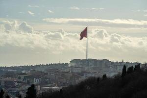 View of Golden Horn seen from Pierre Loti Hill in Eyup district in Istanbul, Turkey. photo