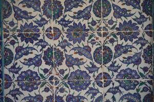 Traditional Turkish Ottoman ceramic tiles Floral Pattern photo