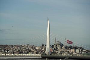 istanbul cityscape from galata bridge panorama photo