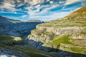 View of Ordesa valley and Monte Perdido massif, Pyrenees, Spain. photo