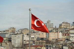 istanbul cityscape from galata bridge panorama photo