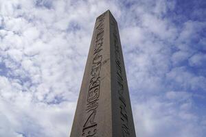 Ancient Egyptian Obelisk of Theodosius at the Hippodrome of Constantinople in Isatanbul, Turkey photo