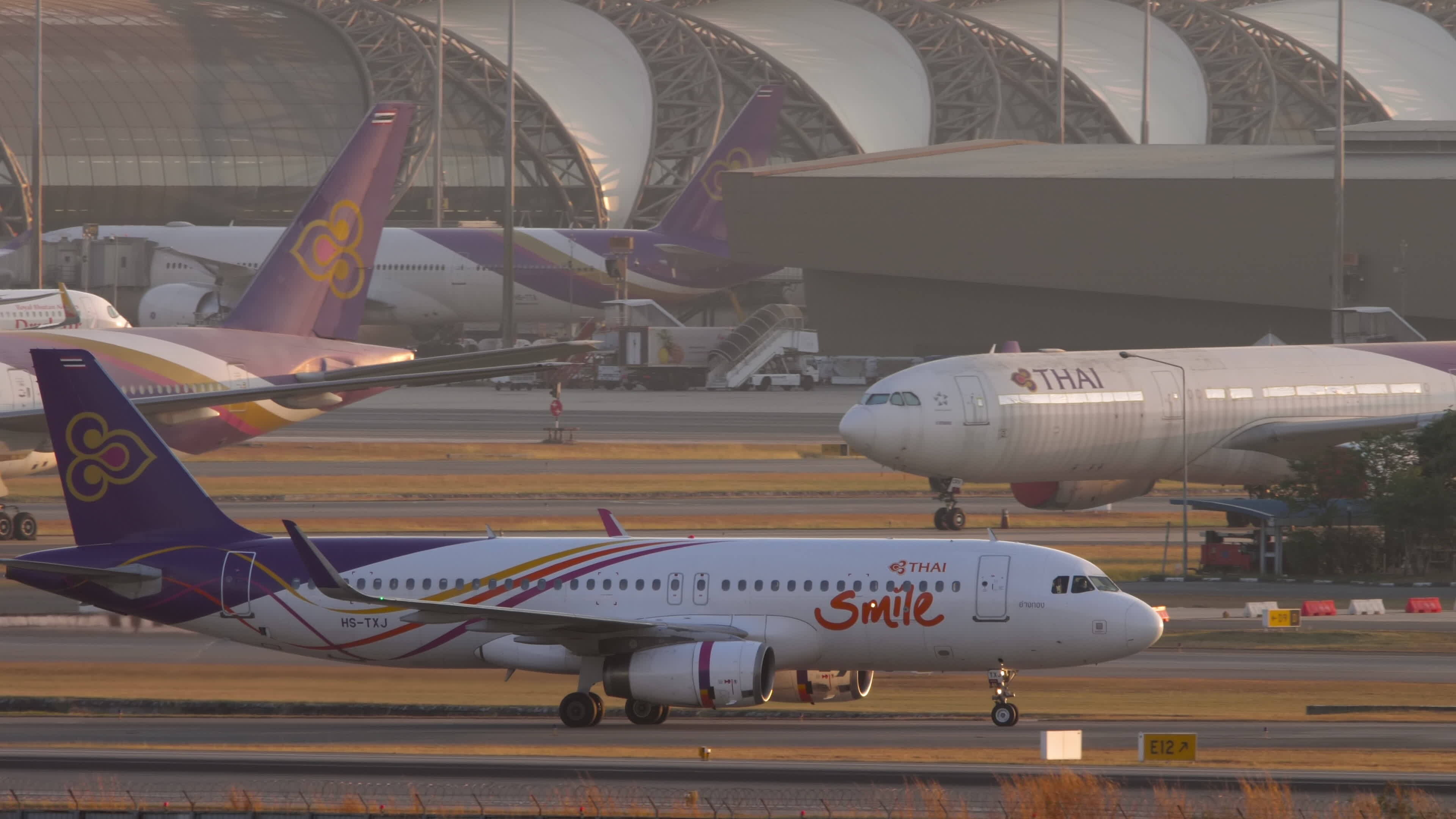 Airbus A320 Thai Smile on the airfield