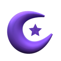 unique Crescent clouds stars 3D rendering icon illustration simple.Realistic illustration. png