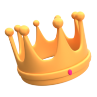 Unique Golden king crown 3D rendering icon illustration simple.Realistic illustration. png